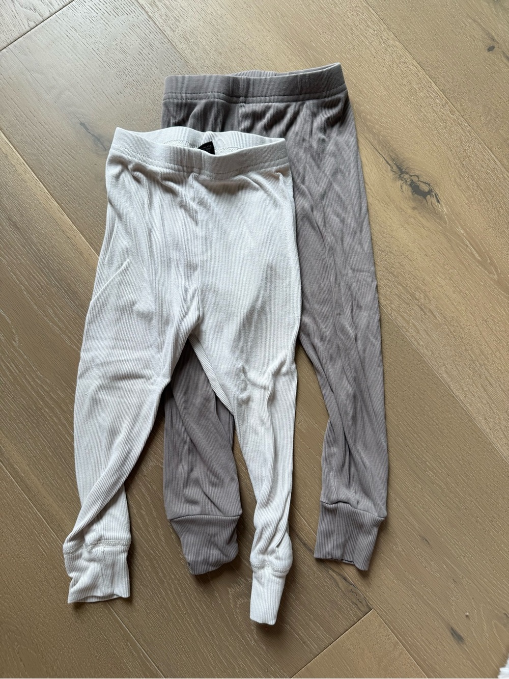 Little bipsy ribbed pants Pants Duo - Cream & Taupe 2-3T